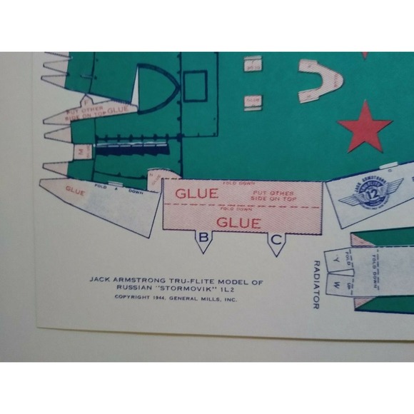 Airplane Toy Vintage Jack Armstrong Tru-Flite Model Russian Stormovik GM Cereal - Picture 9 of 10